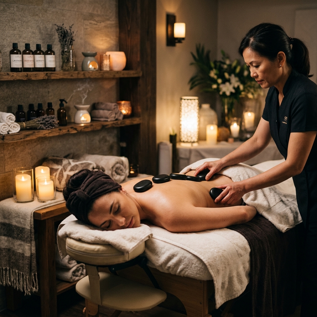 Massage Đá Nóng Kết Hợp Tinh Dầu Khác Gì Massage Thường? Lựa Chọn Nào Cho Dân Văn Phòng?